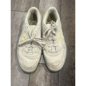 Reebok Club C 85 Mens Shoes Size 8 Off White Suede Yellow Accents FV0416 Low Top